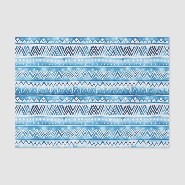 Blaue weiße Streifen Seidenpapier (Vorderseite)