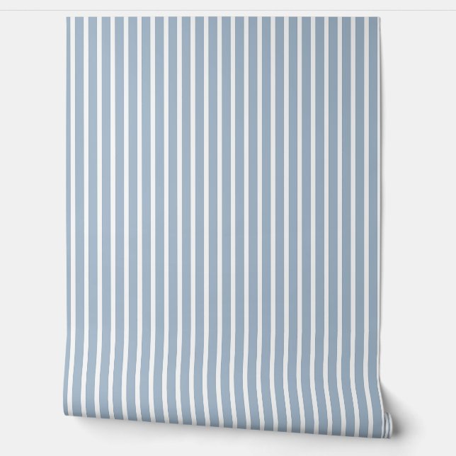 Blaue weiße Streifen Tapete (Abrollen)