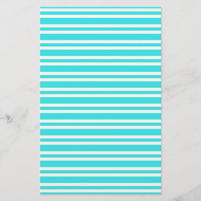 Blaue weiße Streifenmuster Briefpapier (Vorderseite)