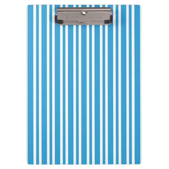 Blaue weiße Streifenmuster Klemmbrett (Vorderseite)