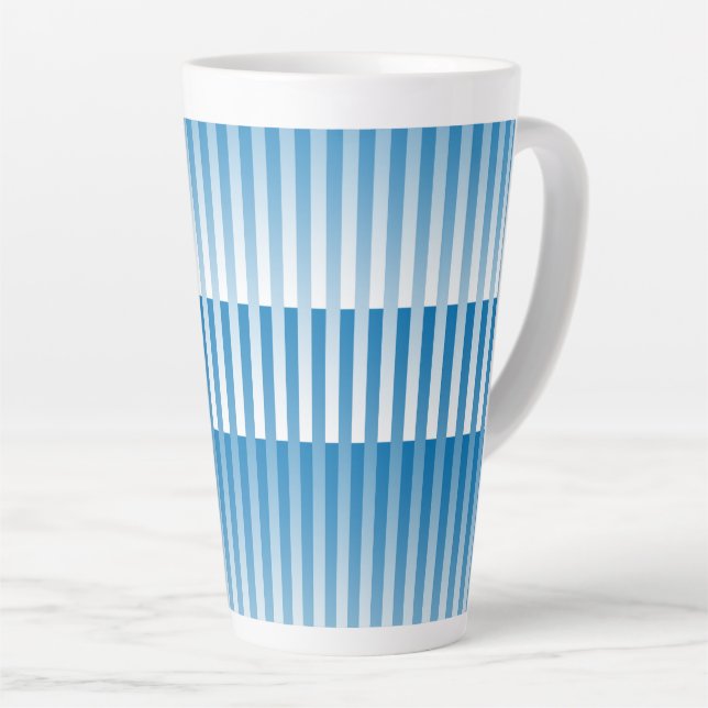 Blaue weiße Streifenmuster Milchtasse (Rechte Ecke)