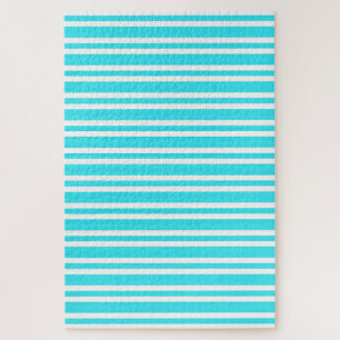 Blaue weiße Streifenmuster Puzzle