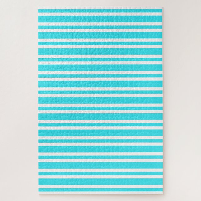 Blaue weiße Streifenmuster Puzzle (Vertikal)