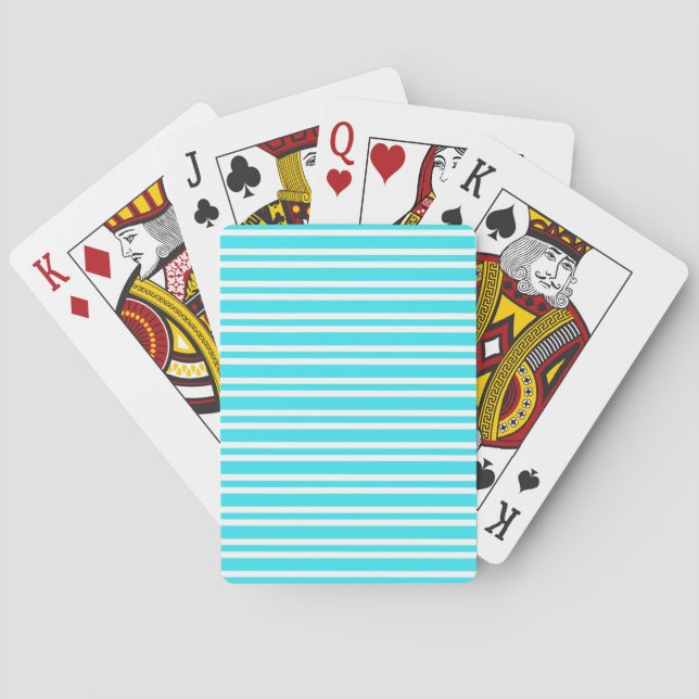 Blaue weiße Streifenmuster Spielkarten (Rückseite)