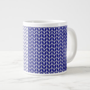 BLAUE & WEISSE STRICKEREI Große weiße Tasse