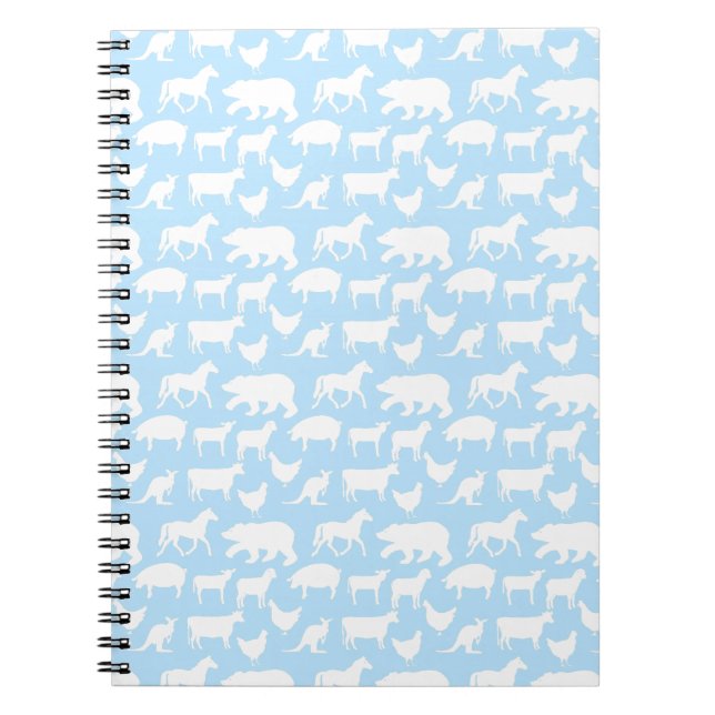 Blaue weiße Tiere Notizblock (Vorderseite)