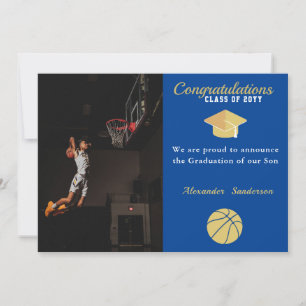Blaue Weiße und Goldene Basketball-Abschlussfeier  Ankündigung