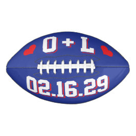 BLAUE WEISSE UND ROTE HERZEN Hochzeitsinitialen un Football