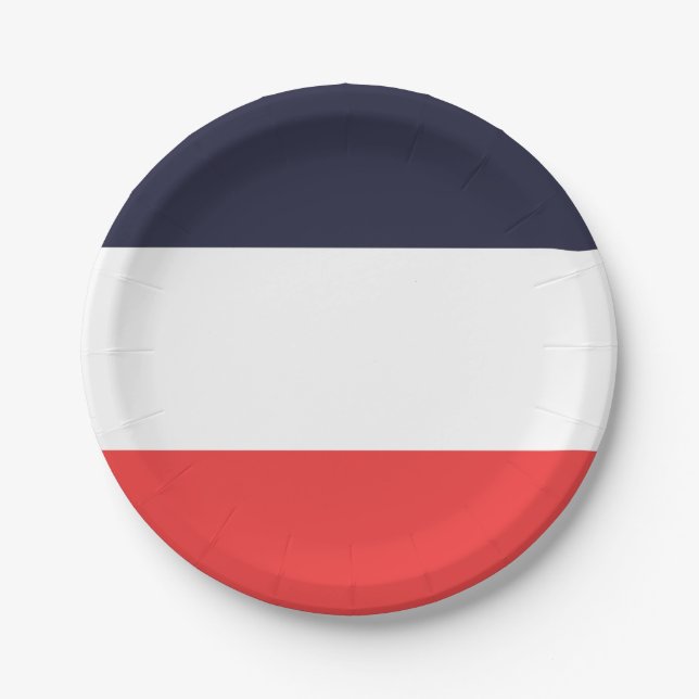 Blaue, weiße und rote Streifen Streifen Streifen S Pappteller (Vorderseite)