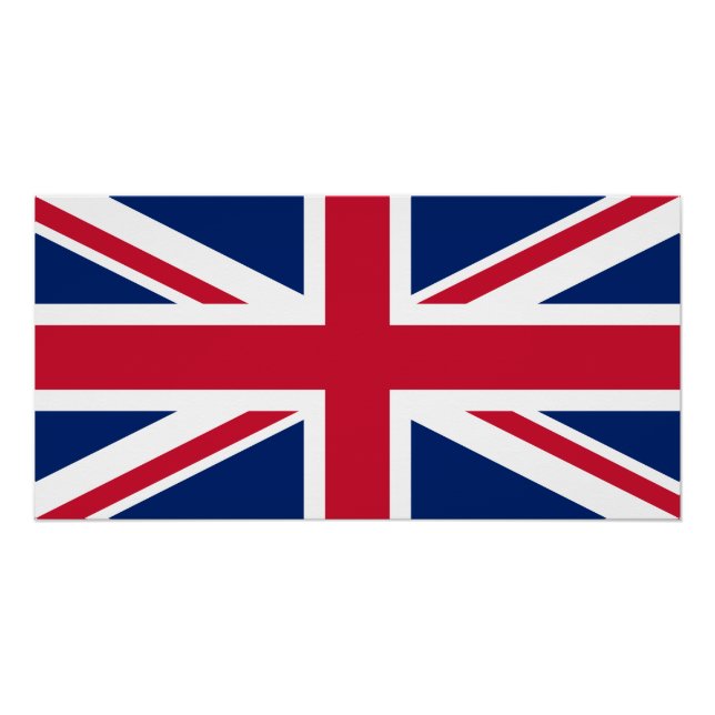 Blaue Weiße und Rote Union Jack Poster (Vorderseite)