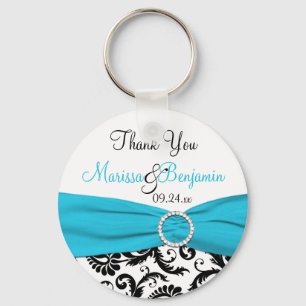 Blaue, weiße und schwarze Gastgeschenk Schlüsselanhänger