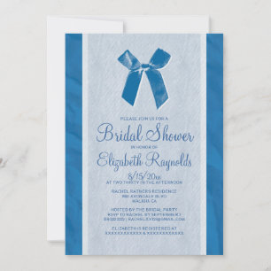 Blaue weiße Vintage-Bogen-Leinen-Hochzeitsshower-E Einladung