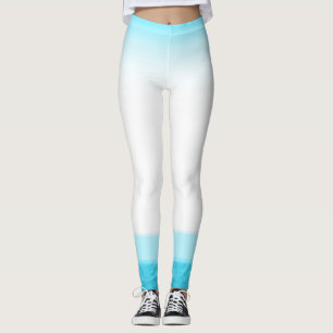 Blaue & Weiße Wasserfarbe Chic Lounge Gym Leggings