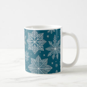 Blaue weiße Weihnachtsfeiertage Schneeflocken Must Kaffeetasse
