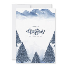 Blaue Weiße Winterlandschaft Weihnachtsgruß