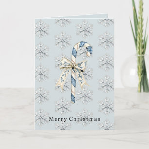 Blaue Weiße Zuckerstangen Bögen Weihnachten Karte