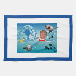 Blaue Welle/AntiTrumpf, Geschirrtuch