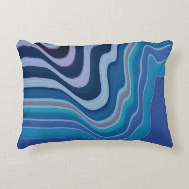 Blaue Welle Dekokissen (Vorderseite)