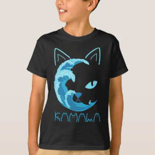 Blaue Welle der Katze Ladys Kamala Katze Typografi T-Shirt