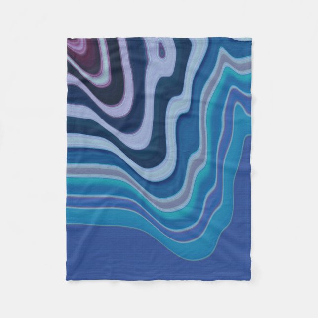 Blaue Welle Fleecedecke (Vorderseite)