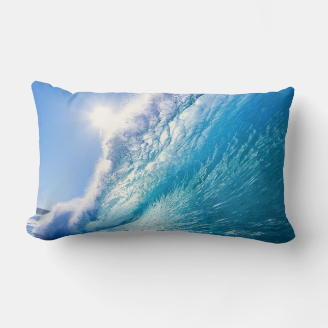 Blaue Welle Lendenkissen (Vorderseite)