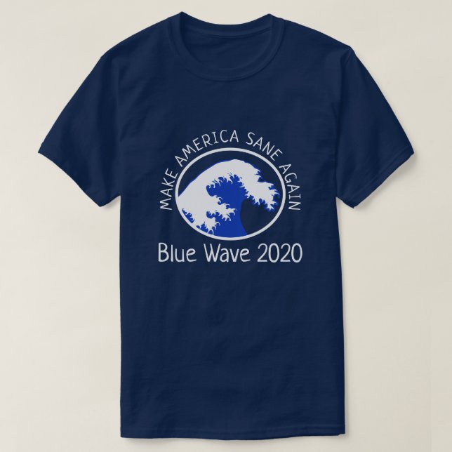 Blaue Welle "macht Amerika wieder gesund" - Demokr T-Shirt (Design vorne)