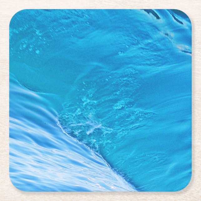 Blaue Welle Rechteckiger Pappuntersetzer (Vorderseite)