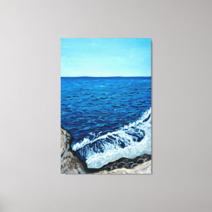 Blaue Welle Sizilien Mittelmeer Leinwanddruck
