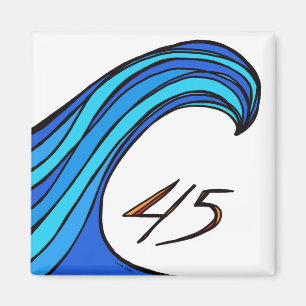 Blaue Welle über 45 Square Magnet