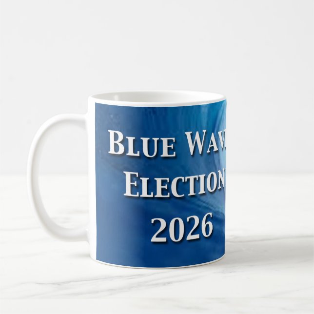 Blaue Welle Wahl 2026 Kaffeetasse (Links)