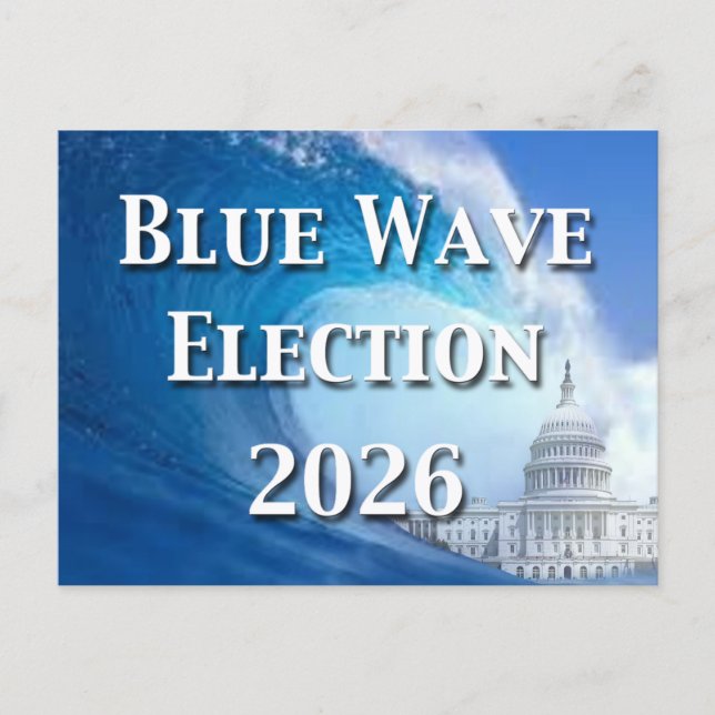 Blaue Welle Wahl 2026 Postkarte (Vorderseite)
