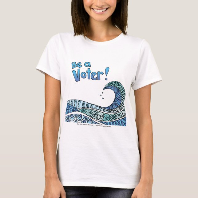 Blaue Welle - Wähler T-Shirt (Vorderseite)