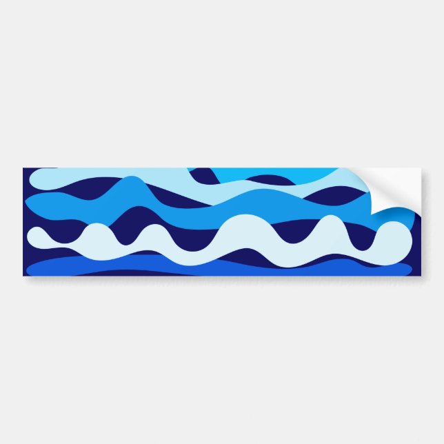 Blaue Wellen Autoaufkleber (Vorne)