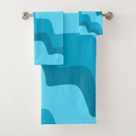 Blaue Wellen Badhandtuch Set