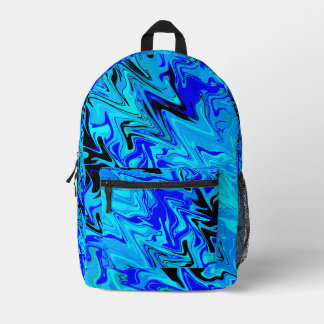 Blaue Wellen Bedruckter Rucksack