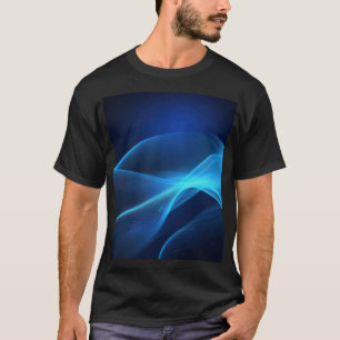 Blaue Wellen bei glühendem Licht T-Shirt