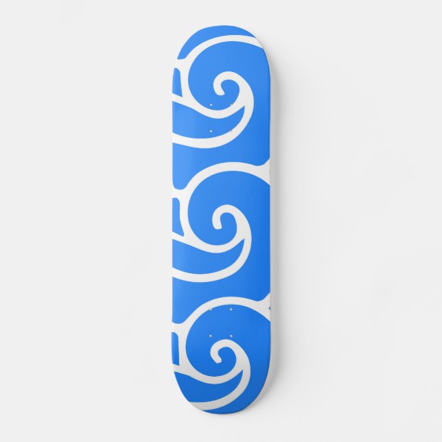 Blaue Wellen der japanischen Art Skateboard (Vorderseite)