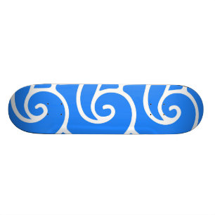 Blaue Wellen der japanischen Art Skateboard