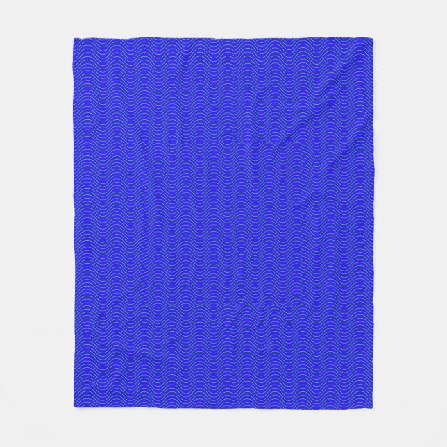 Blaue Wellen Fleecedecke (Vorderseite)
