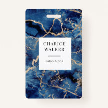 Blaue Wellen Goldmedaille Monogramm Name