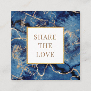 Blaue Wellen Goldsalon Wellness-Center Loyalty Car Quadratische Visitenkarte