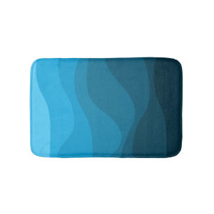 Blaue Wellen im Retrostil des Ozeans Badematte