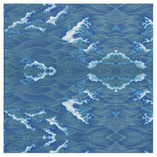 Blaue Wellen Stoff