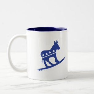 Blaue Wellen-Tasse Zweifarbige Tasse