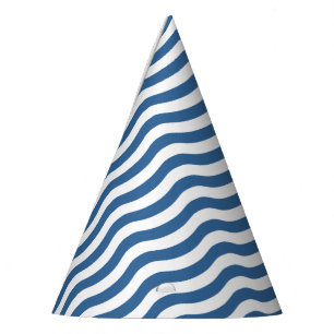 Blaue Wellenform-Navy-Muster Anpassen des Hintergr Partyhütchen