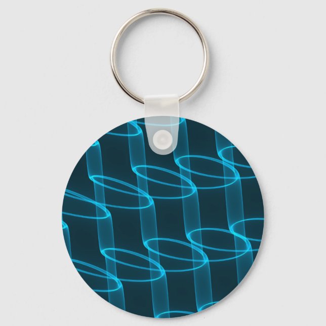 Blaue Wellenmuster Schlüsselanhänger (Vorderseite)