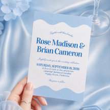 Blaue wellige Cabana Hochzeitskarten
