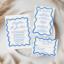 Blaue Wellige Rand Hochzeitsdetails