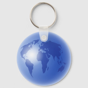 Blaue Weltkugel Schlüsselanhänger