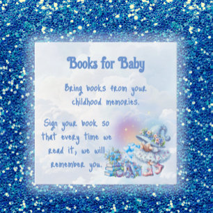 Blaue Whimsical Blaubeer-Gnom-Bücher für Baby Mitteilungskarte